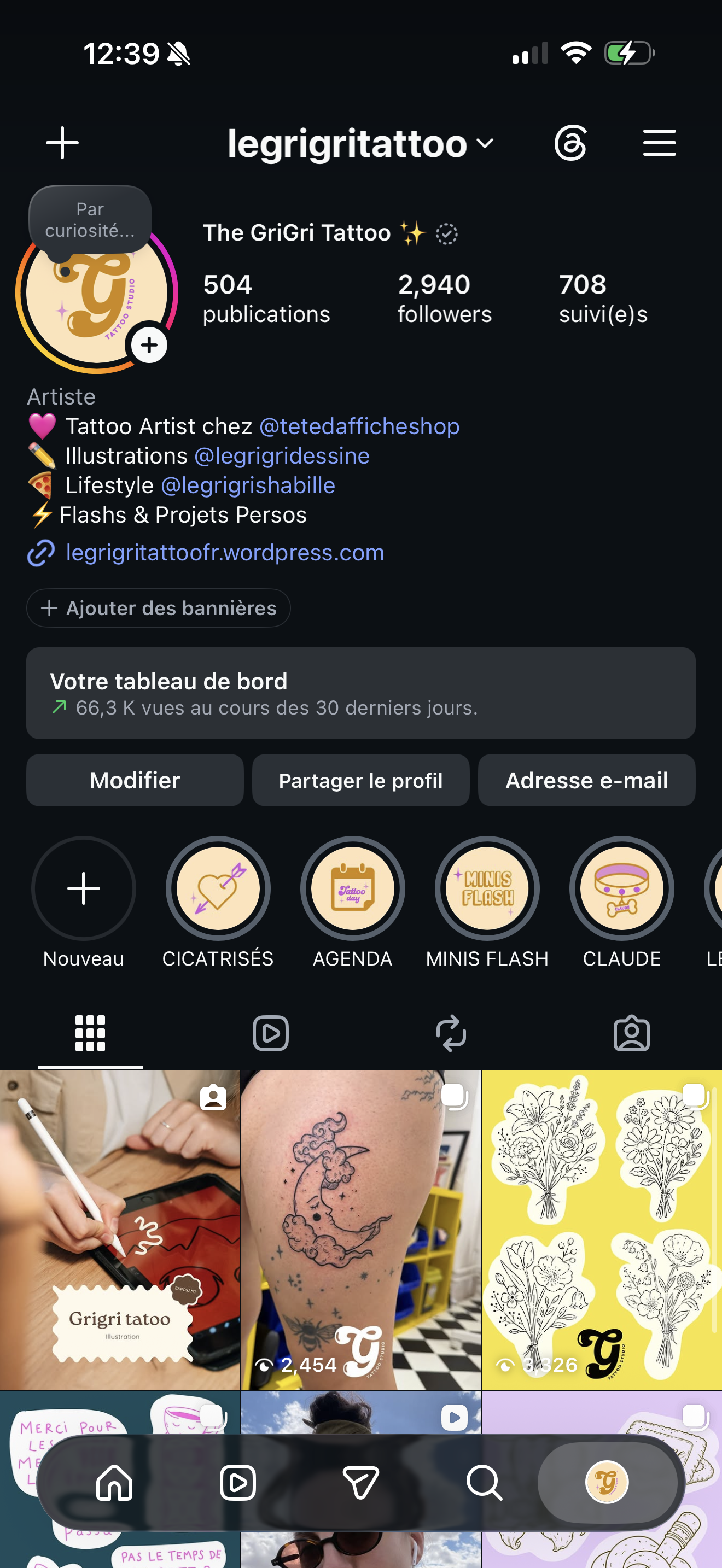 Aperçu du compte Instagram Le Grigri Tattoo