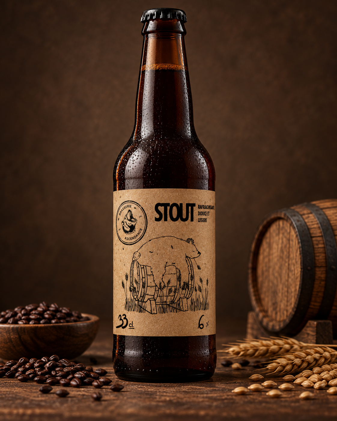 Bouteille de bière Stout — Ascendance Brasserie