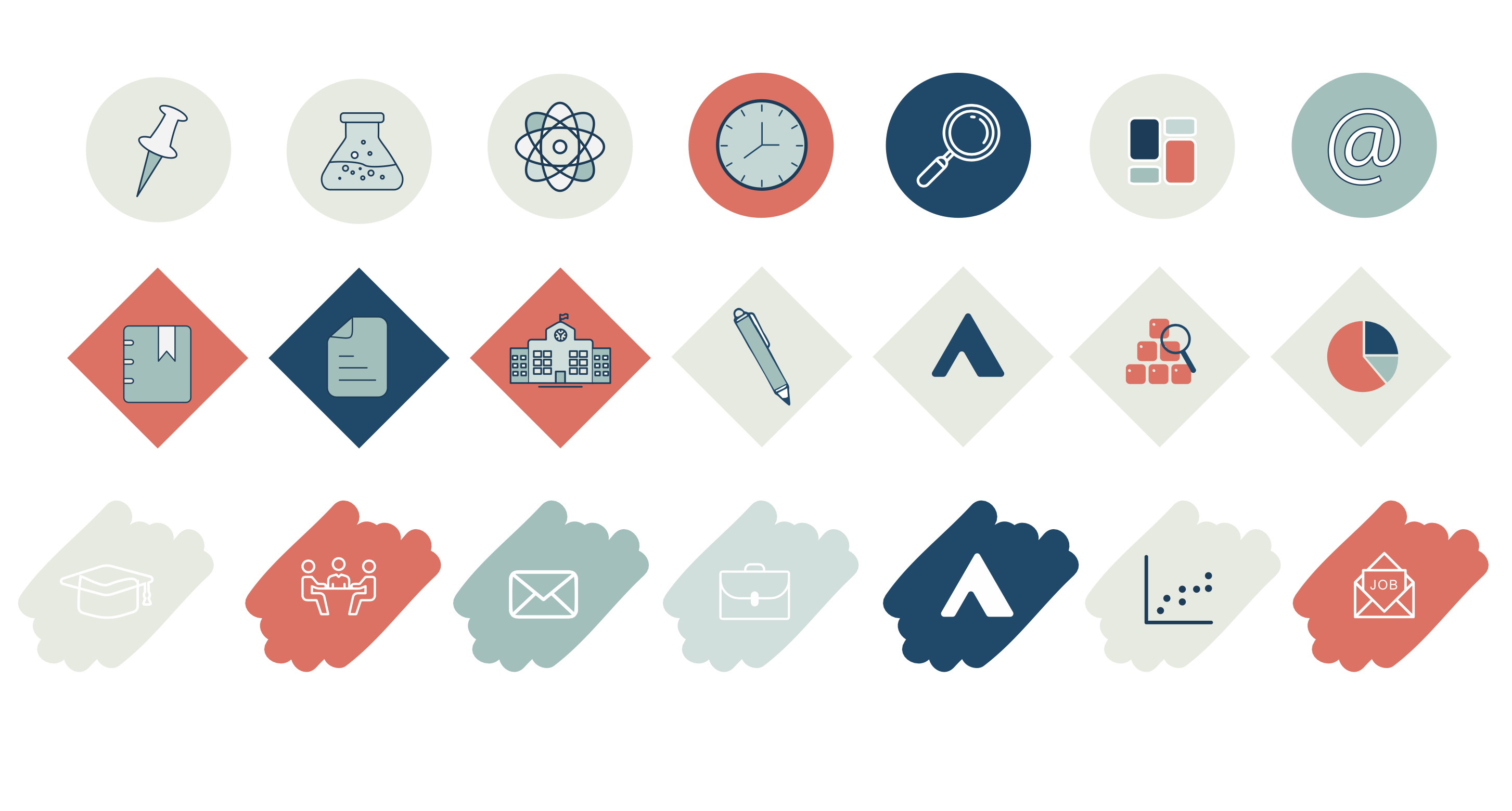 Collection de pictogrammes créée pour DiplomAdvisor